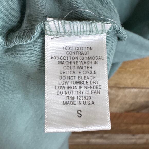 LA Made Flounce Sleeve Tee Shirt Dress Open Back Tie Neck Aqua Blue Size Small - Picture 8 of 9